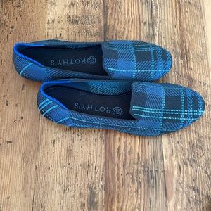 Rothy’s blue plaid Black Friday loafers